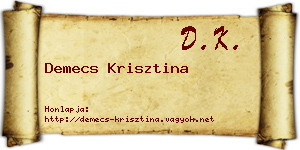 Demecs Krisztina névjegykártya